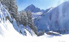 Alpe Cermis – Large Alpine Mountain Landscape Watercolor by Michał Suffczynski