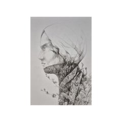 Faces - Contemporary Portrait: Original Ink Drawing on Paper by Rafał Kolinski