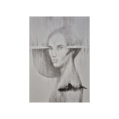 Faces: Mist - Contemporary Portrait: Original Ink Drawing on Paper