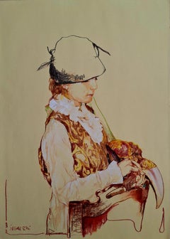 Harpie. Dessin contemporain, Femme, Artiste polonais