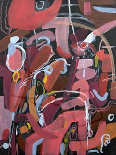 Untitled - XXI century, Young art, Oil abstraction painting, Red, Colourful