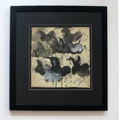 Velvet horses - Contemporary art, Figurative drawing, Animals, Classics