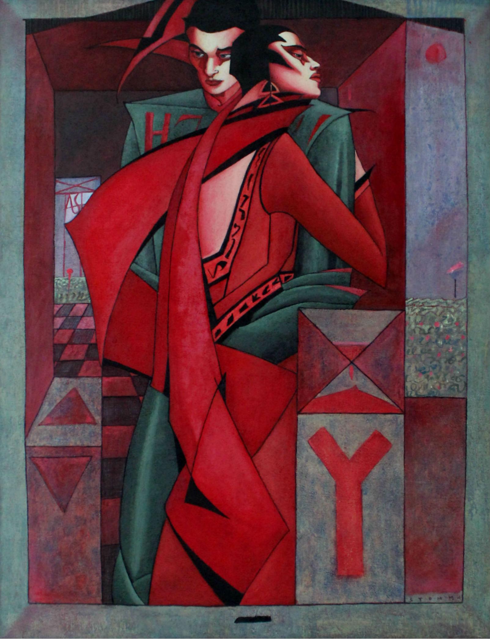 Agata Stomma Figurative Painting - Tenderness - XXI Century, Figurative Oil Painting, Texture, Portrait, Colorful