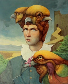 Domare un chiacchierone - XX secolo, Pittura acrilica figurativa, Surrealista