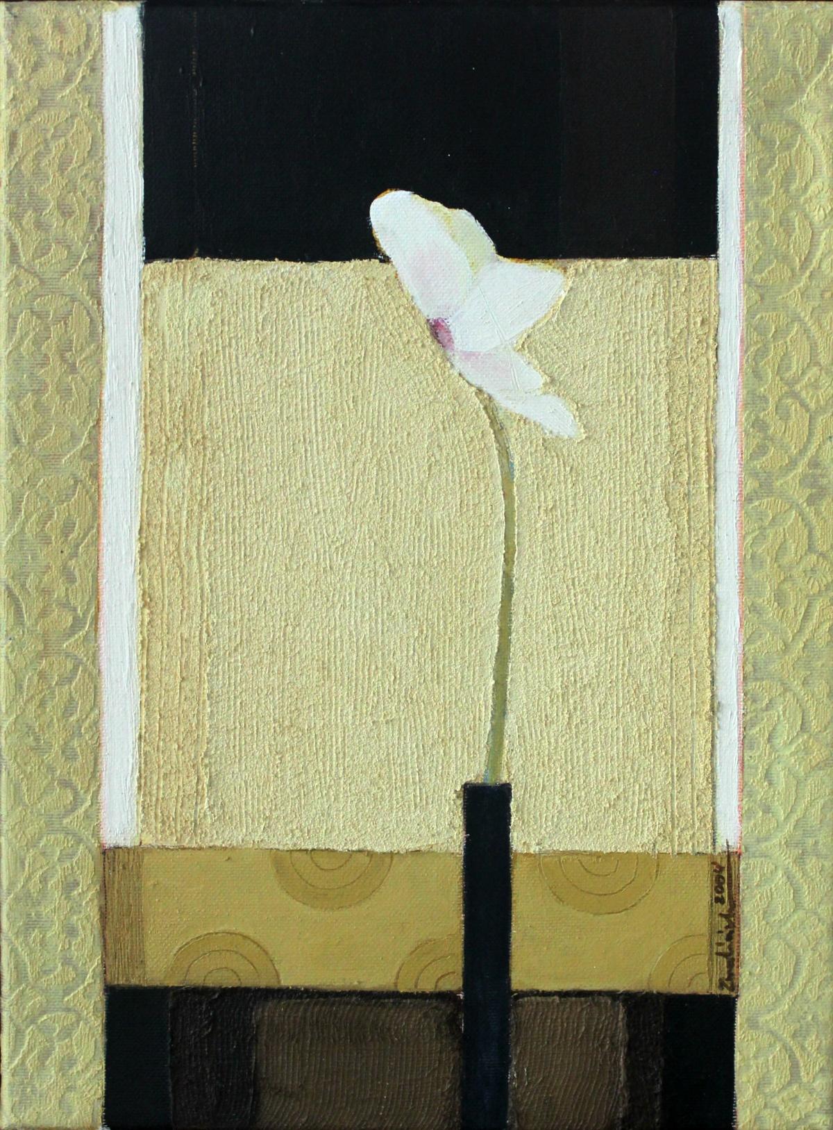Katarzyna Zwolińska Still-Life Painting - White flower - XXI Century, Contemporary Still Life Painting, Texture