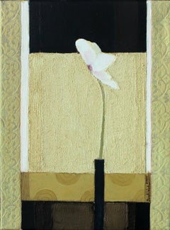 White flower - XXI Century, Contemporary Still Life Painting, Texture