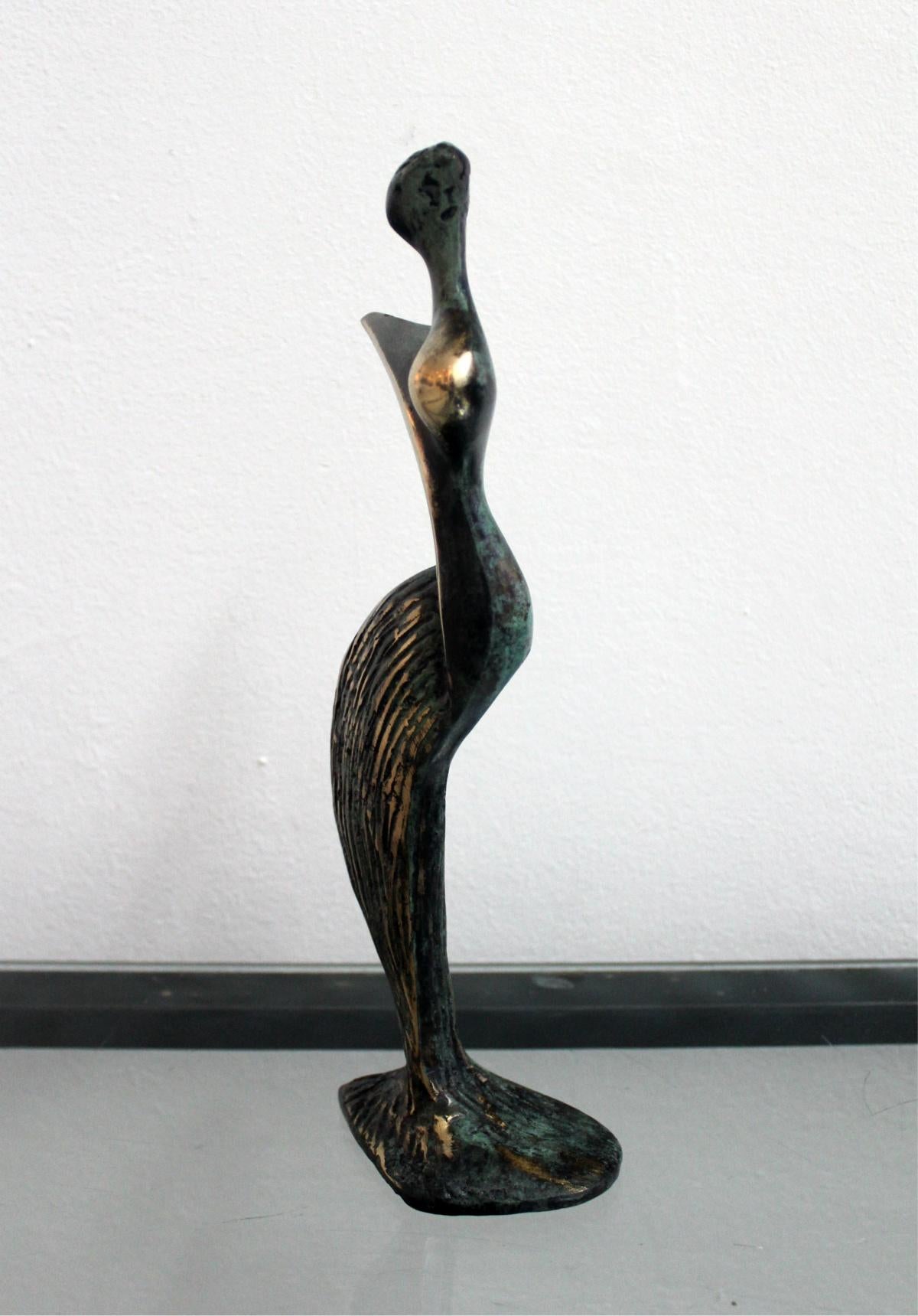 Inspiration - XXI Century, Contemporary Bronze Sculptue, Figurative, Abstraction - Gold Figurative Sculpture by Stanisław Wysocki
