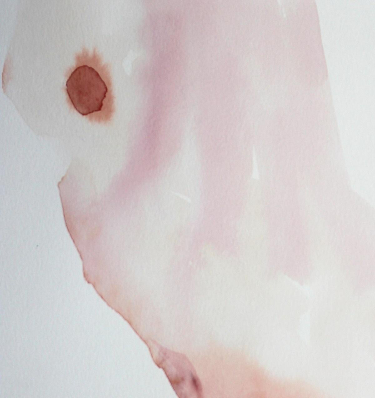 Diana - Siglo XXI, Pintura Figurativa Acuarela, Desnudo, Tonos Rosas - Figurative Art Gris de Maria Iciak