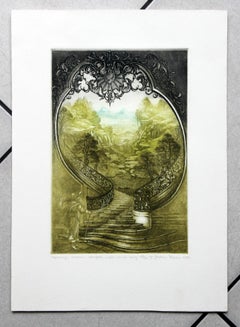 A baroque improvisation- XX Century, Architecture Etching Print, Landscape