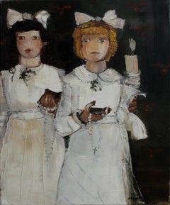 Holy Communion - XXIe siècle, peinture à l'huile figurative contemporaine