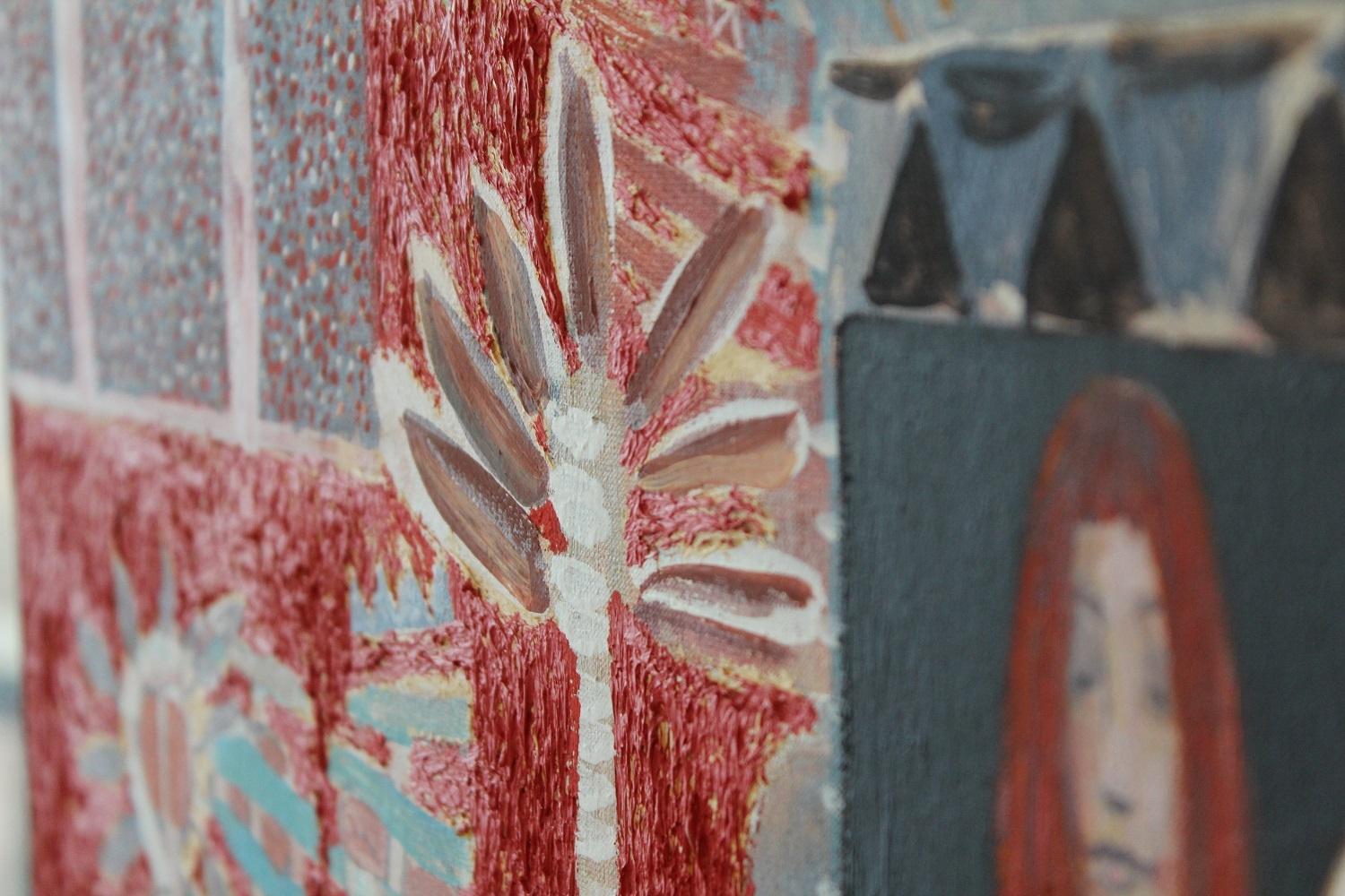 Anna - XXI Jahrhundert, Zeitgenössische abstrakte, figürliche Acrylmalerei, strukturiert (Braun), Nude Painting, von Michal Sikorski