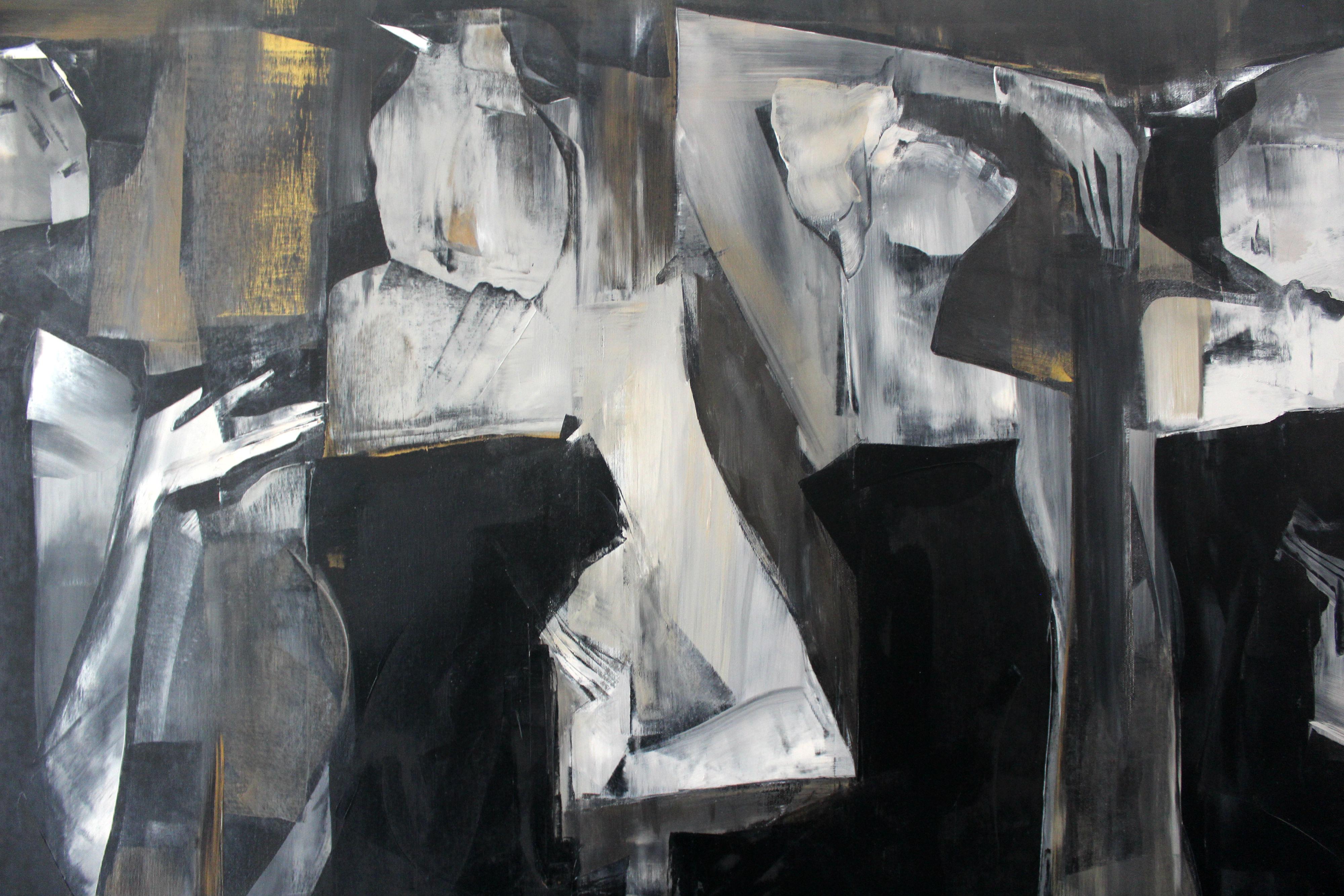 Awakenings, XXI Century, Oil on Canvas, Contemporary Painting - Black Portrait Painting by Katarzyna Zygadlewicz