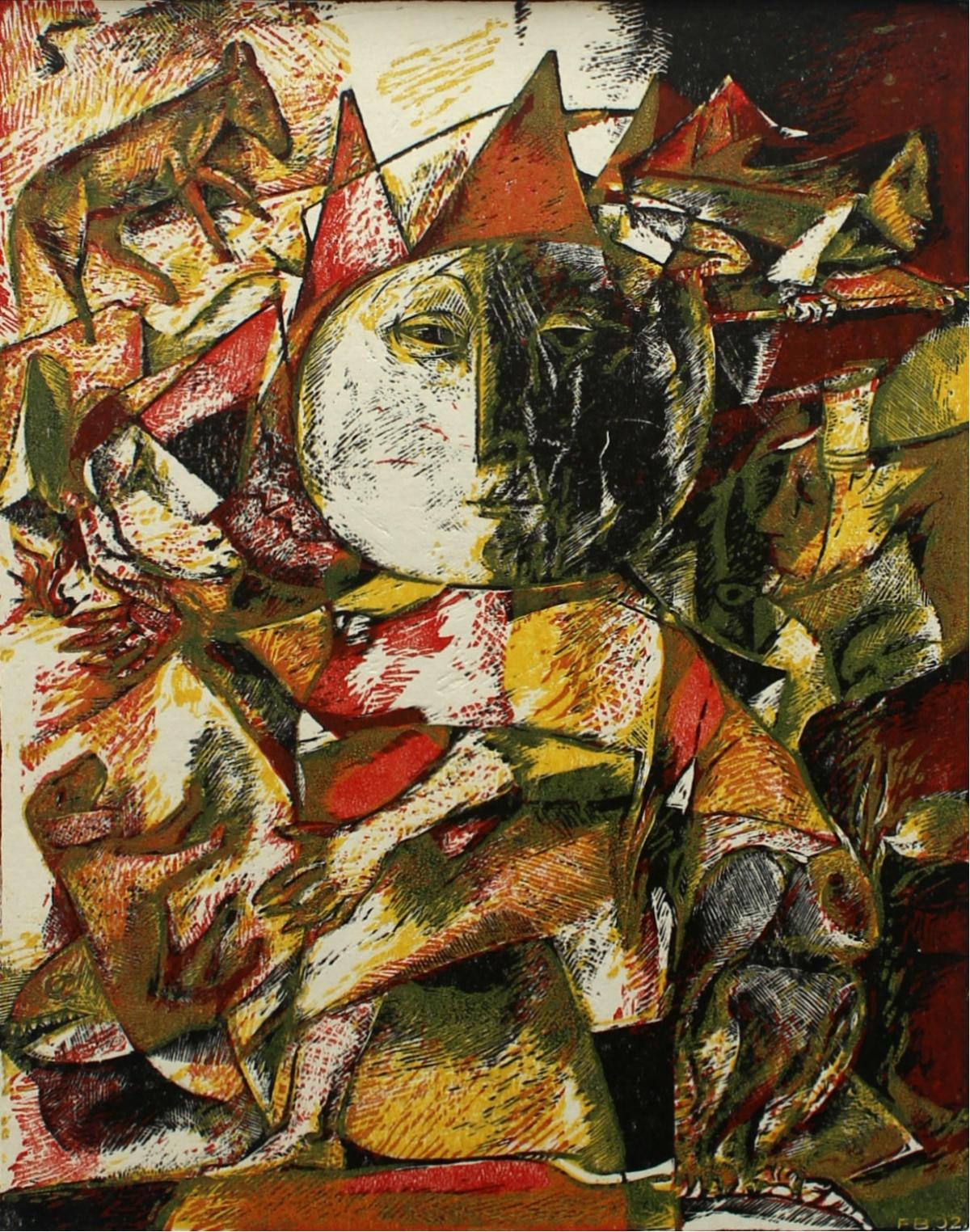 Linocut Figurative Prints 267 For Figurative Prints at 1stdibs Page 13