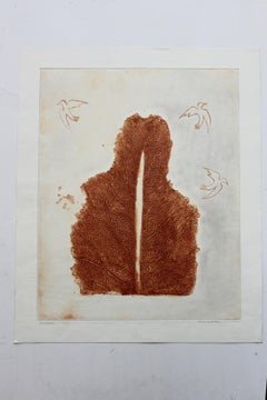 Analysis - XXe siècle, gravure à l'eau-forte abstraite, formes organiques, feuille