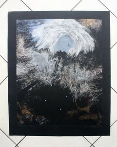 Forget me nots - XX Jahrhundert, Mixed-Media-Druck, Figuratives, Porträt, Abstrakt