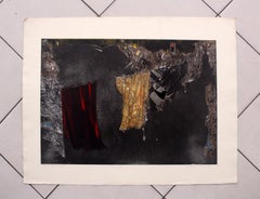Der bessere Vorhang - XX Jahrhundert, Mixed-Media-Druck, Abstrakt, Schwarz-Rot-Gelb