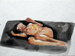 Nude - XXI Century, Contemporary Figurative Nude Watercolor Painting