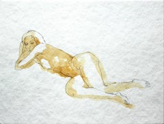Nude - XXI Century, Contemporary Figurative Nude Watercolor Painting