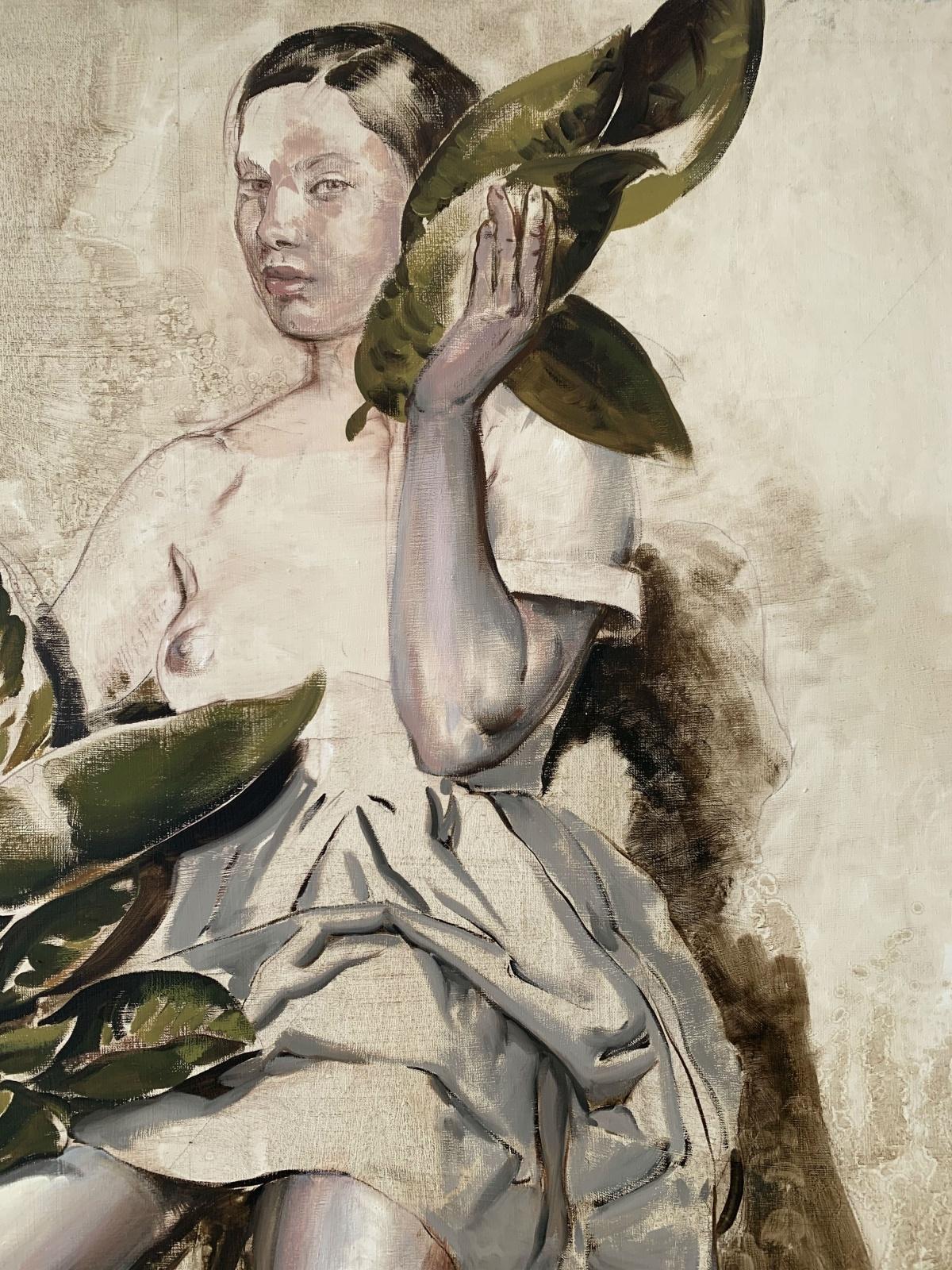 Restes et fragments - XXIe siècle, peinture à l'huile figurative contemporaine d'un nu figuratif - Art de Jan Szczepkowski