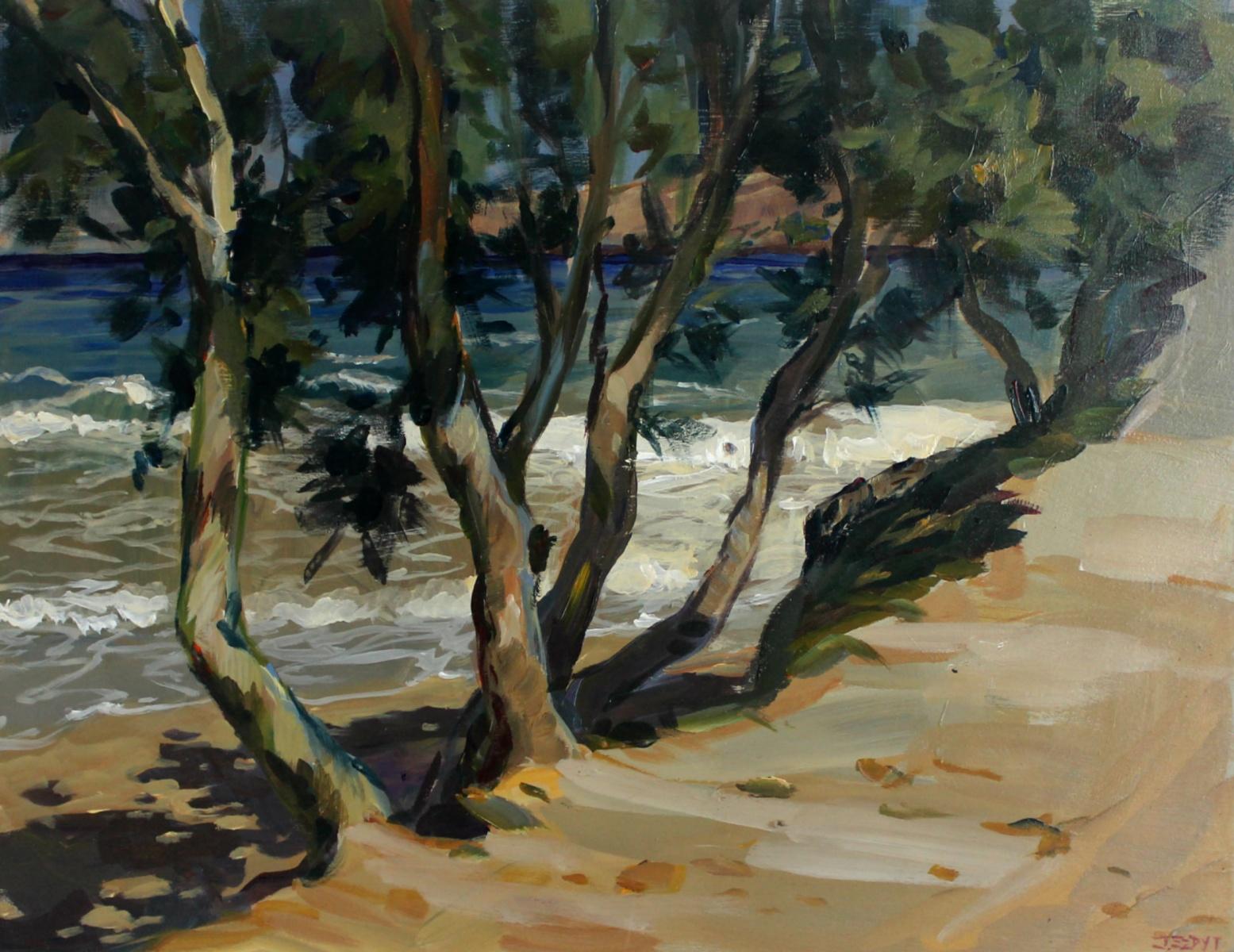 Trees in Kini - XXI Century, Contemporary Landscape Oil Painting, Realism