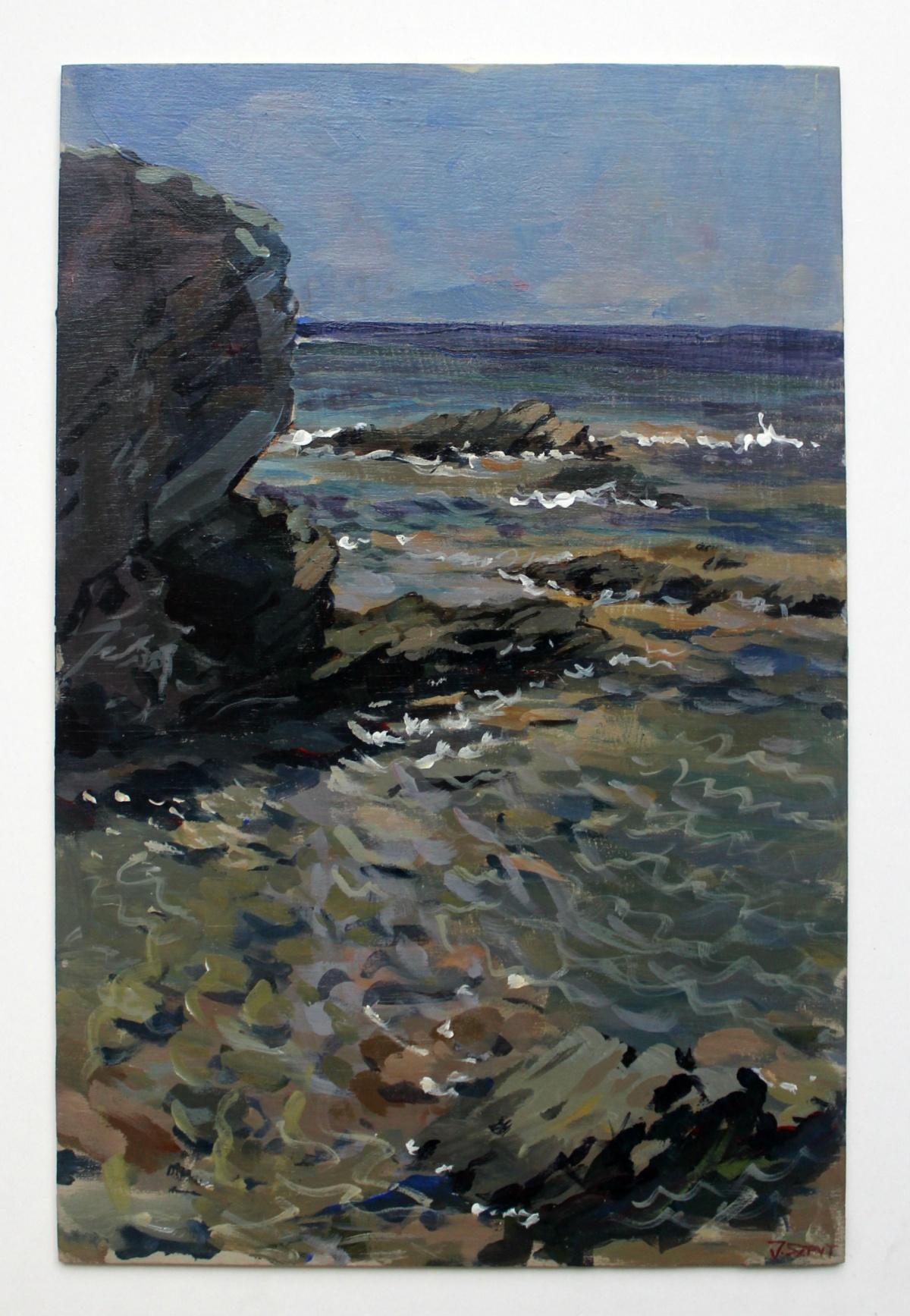 Syrosküste – 21. Jahrhundert, zeitgenössische Landschaft, Ölgemälde, Realismus – Painting von Janusz Szpyt