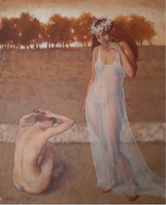 A Wedding  - XXI Century, Contemporary Figurative Oil Painting, Nude