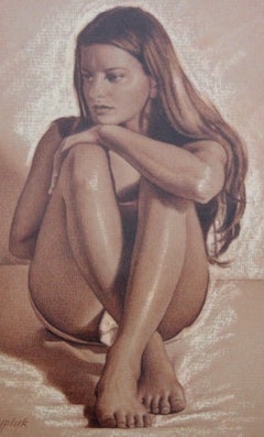 Una ragazza del II - XXI secolo, Disegno contemporaneo realistico figurativo a tecnica mista