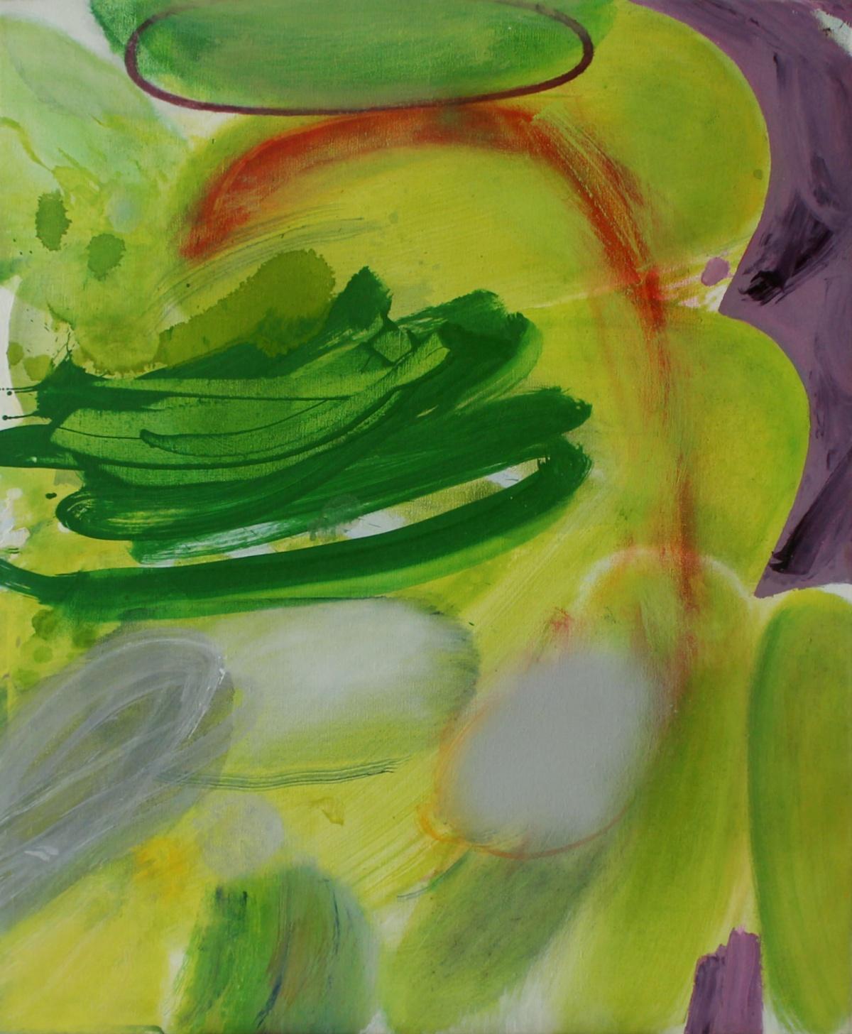 Collier - XXIe siècle, abstraction contemporaine, peinture à l'huile, couleurs vives