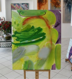 Collier - XXIe siècle, abstraction contemporaine, peinture à l'huile, couleurs vives