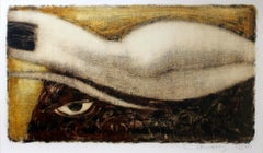 Nude with an eye - XXI Century, Contemporary Figurative Monotype Print, Surreal