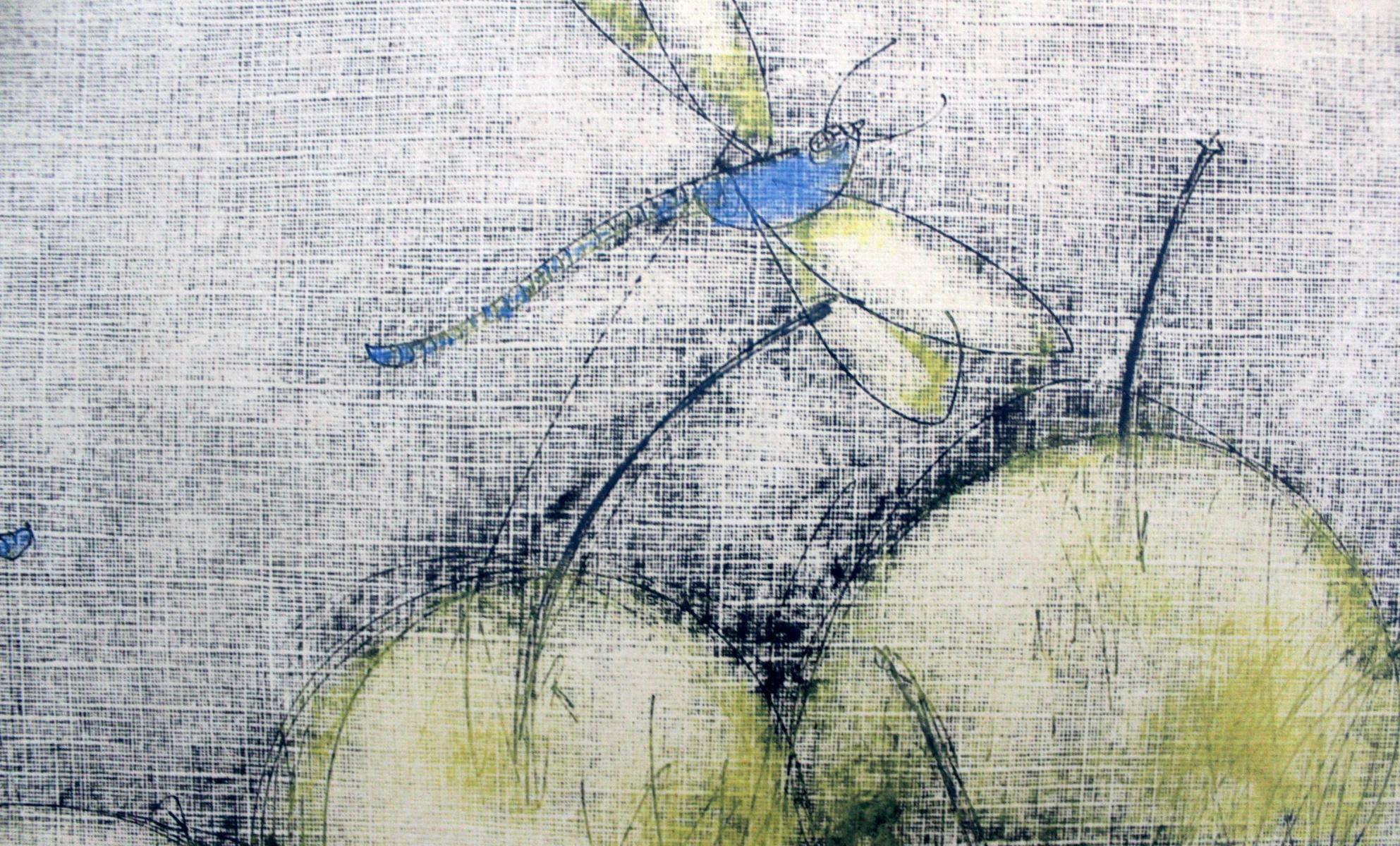 Yellow apples - XXI Century, Contemporary Still life Monotype Print, Figurative - Gray Still-Life Print by Siergiej Timochow