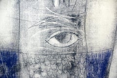 Paysage avec arbres - XXIe siècle, impression figurative de monotype, surréaliste