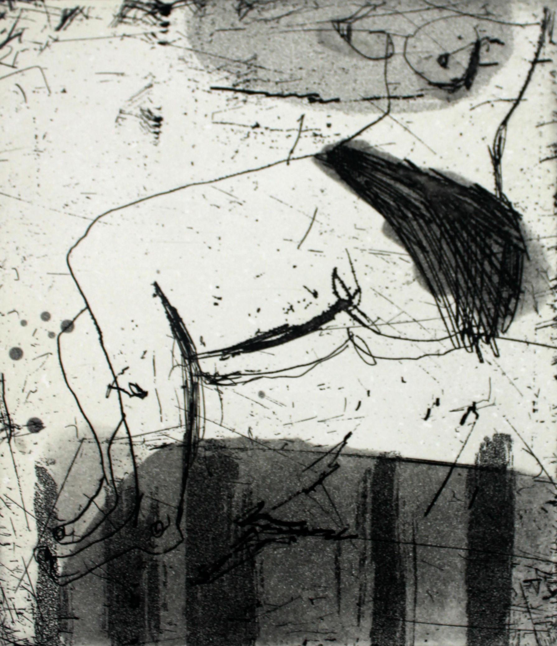 Nude IX - XXI Century, Contemporary Figurative Aquatint Etching Print