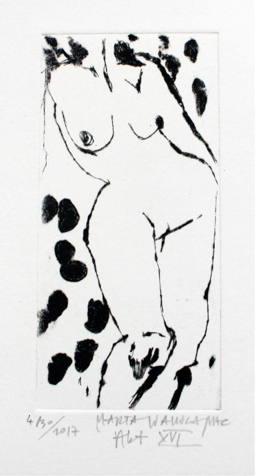 Marta Wakula-Mac Figurative Print - Nude XVI - XXI Century, Contemporary Figurative Drypoint Etching Print