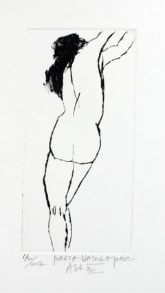 Nude XIII - XXI Century, Contemporary Figurative Drypoint Etching Print