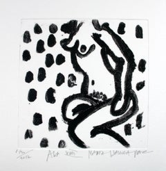 Nu XVIIIe - XXIe siècle, gravure figurative contemporaine à la pointe sèche - Impression