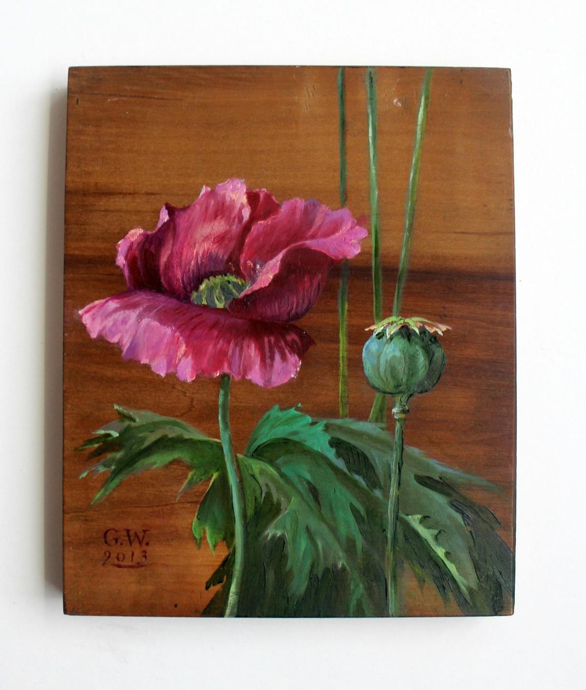 poppy flower painting acrylic