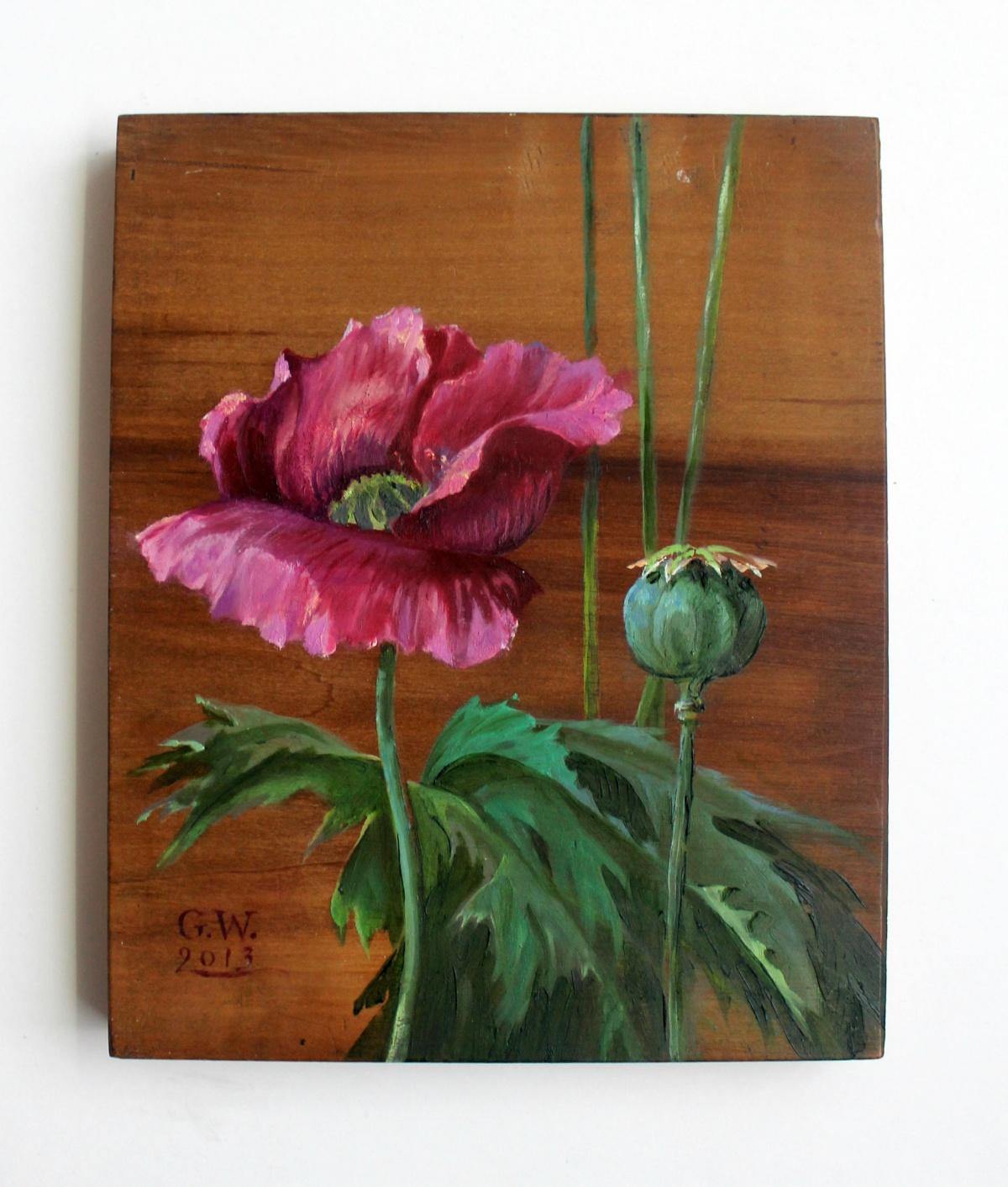 poppy acrylic painting