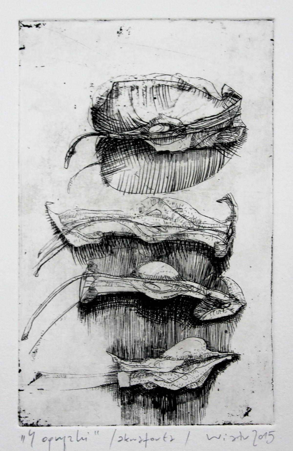 4 core - XXI secolo, Stampa contemporanea ad acquaforte, Figurativo, Natura morta - Print di Zdzislaw Wiatr