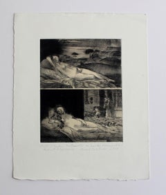 Avant Olympia - XXI Century, Contemporary Figurative Etching Print, Nude