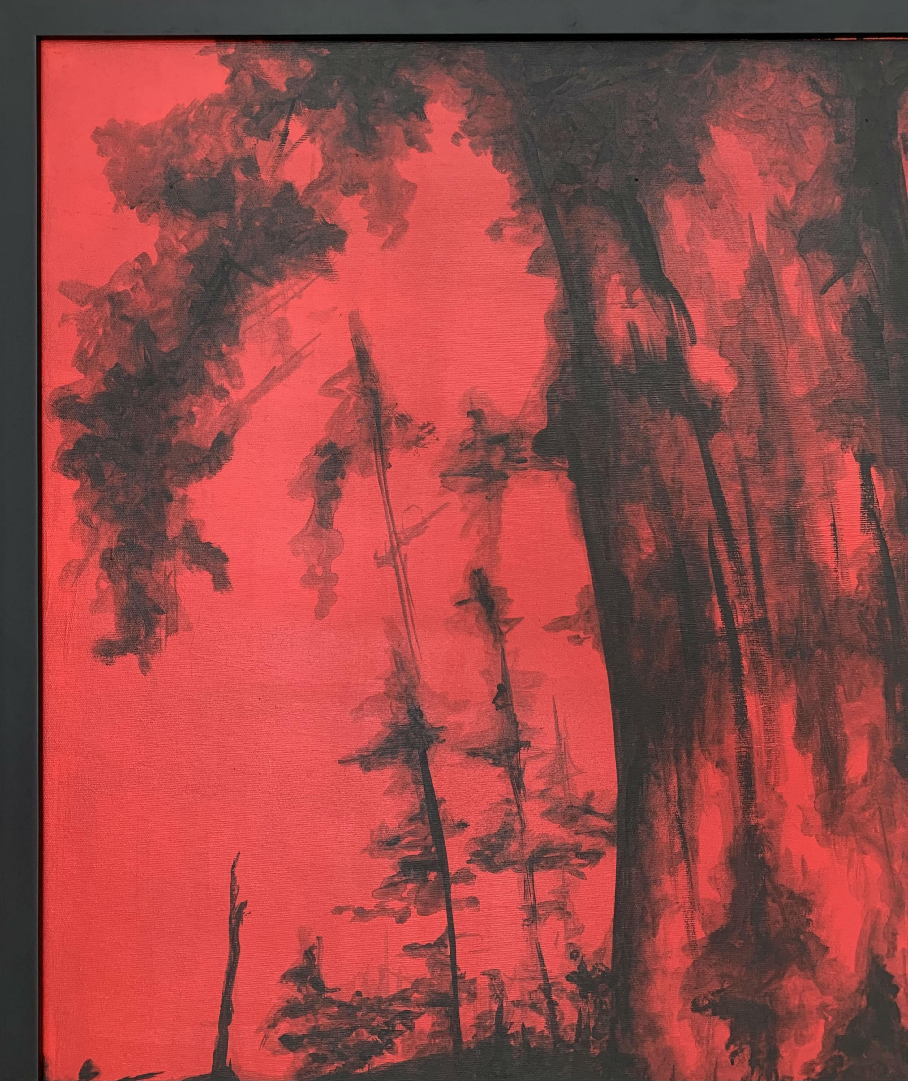 RED1 - XXI Jahrhundert, Zeitgenössische abstrakte Acrylmalerei, lebhafte Farben (Rot), Abstract Painting, von Magdalena Zoldowicz Penke