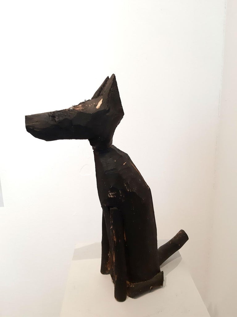 Jozef Wilkon Dog Contemporary art, Figurative Naive wooden