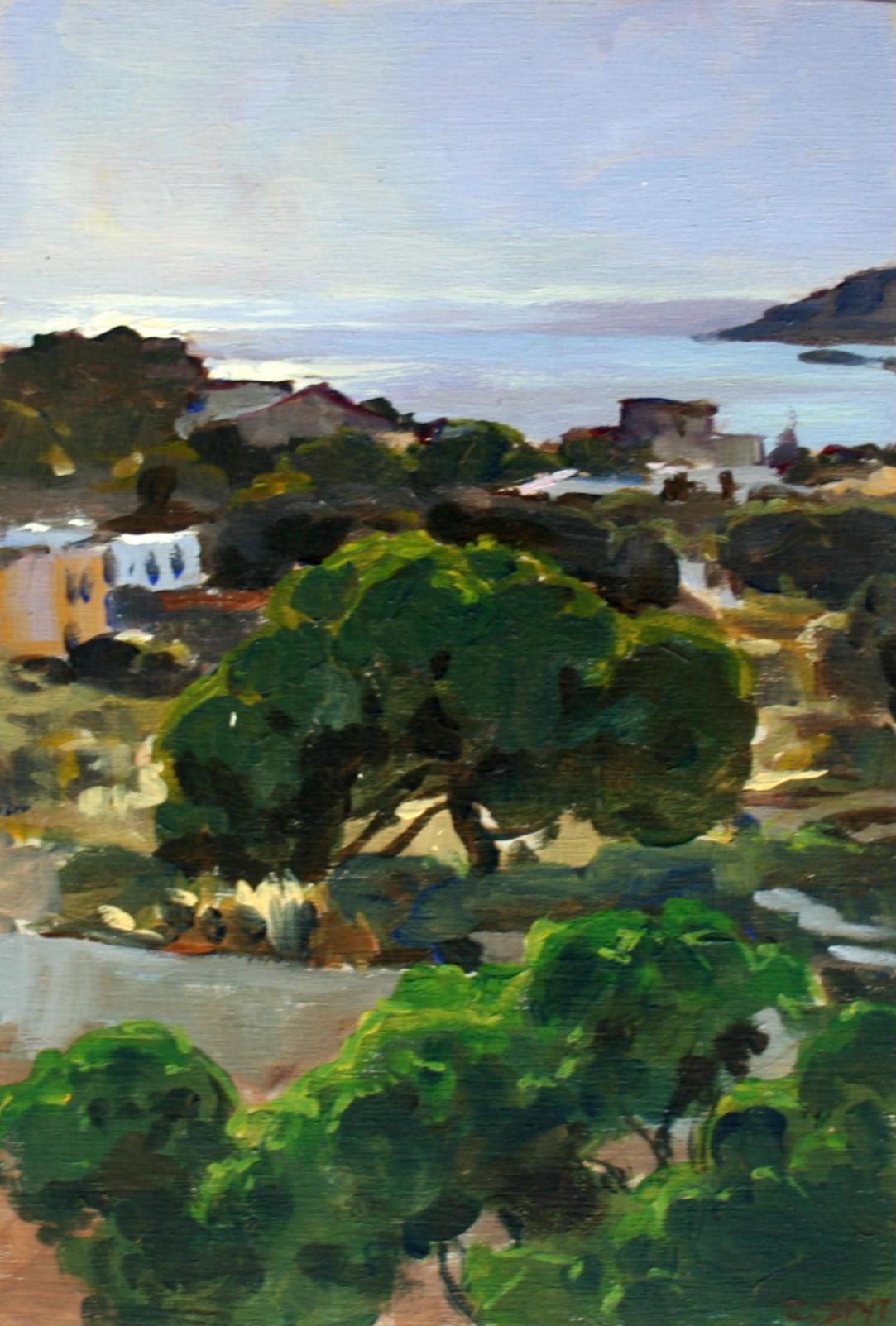 Syros afternoon - XXI Century, Contemporary Landscape Oil Painting, Realistic