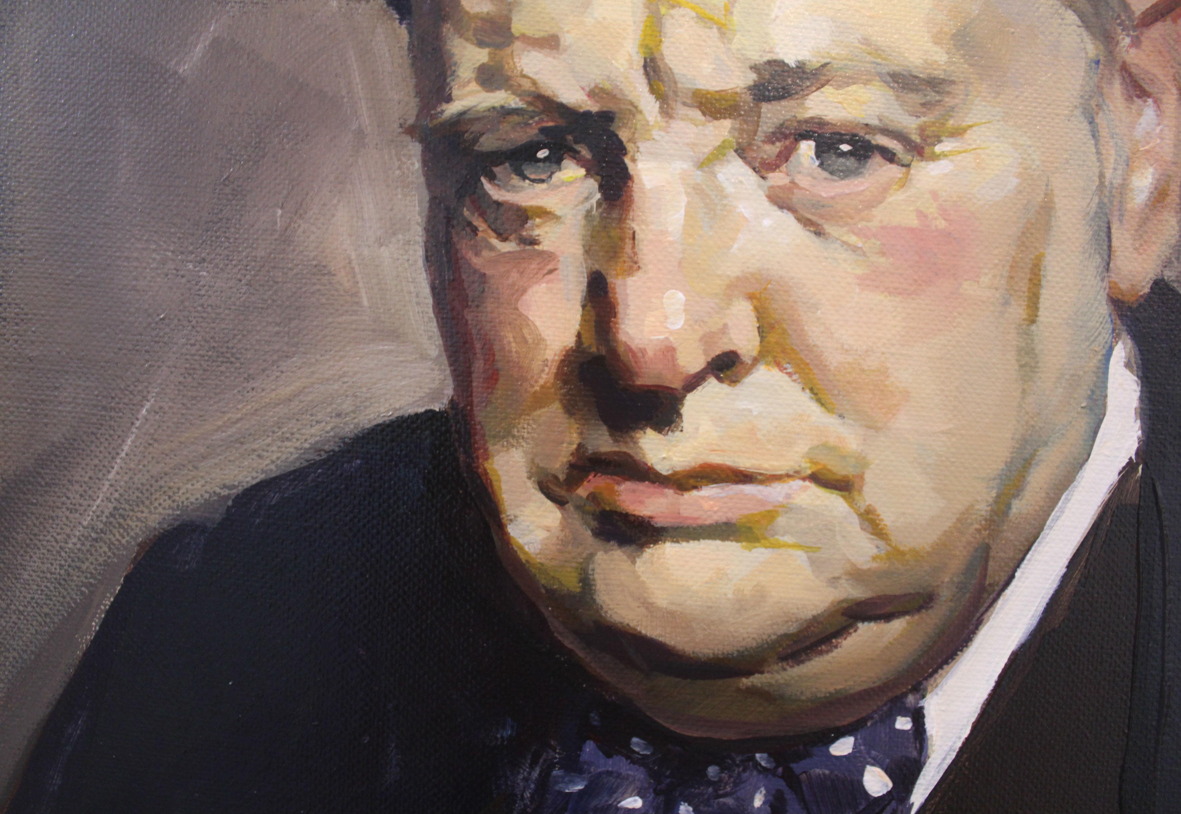 Portraits for commission - as an example of skills of the artist Janusz Szpyt we show a portrait of Winston Churchill which was previously commisioned upon us.

It is possible to commision a portrait of any person, the execution time will be 4-6