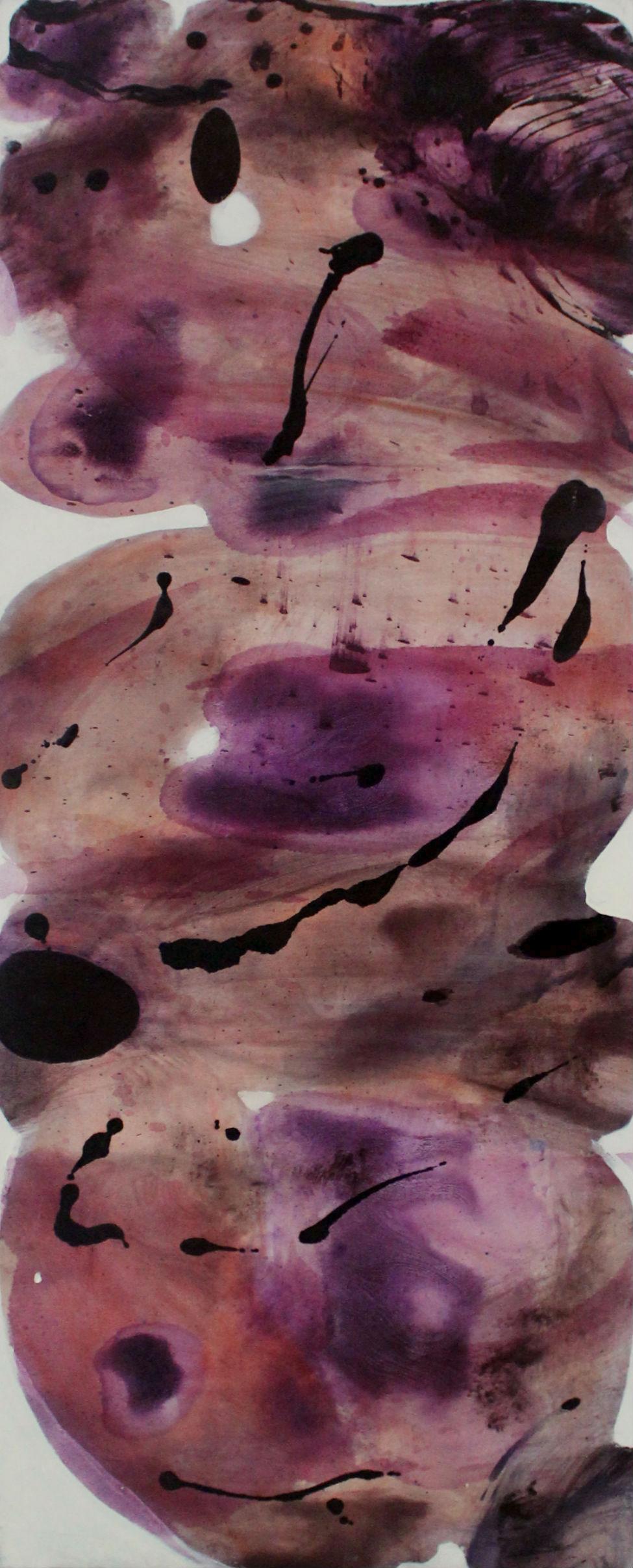 Peinture à l'huile abstraite contemporaine violette, « Early sincerity », XXIe siècle  