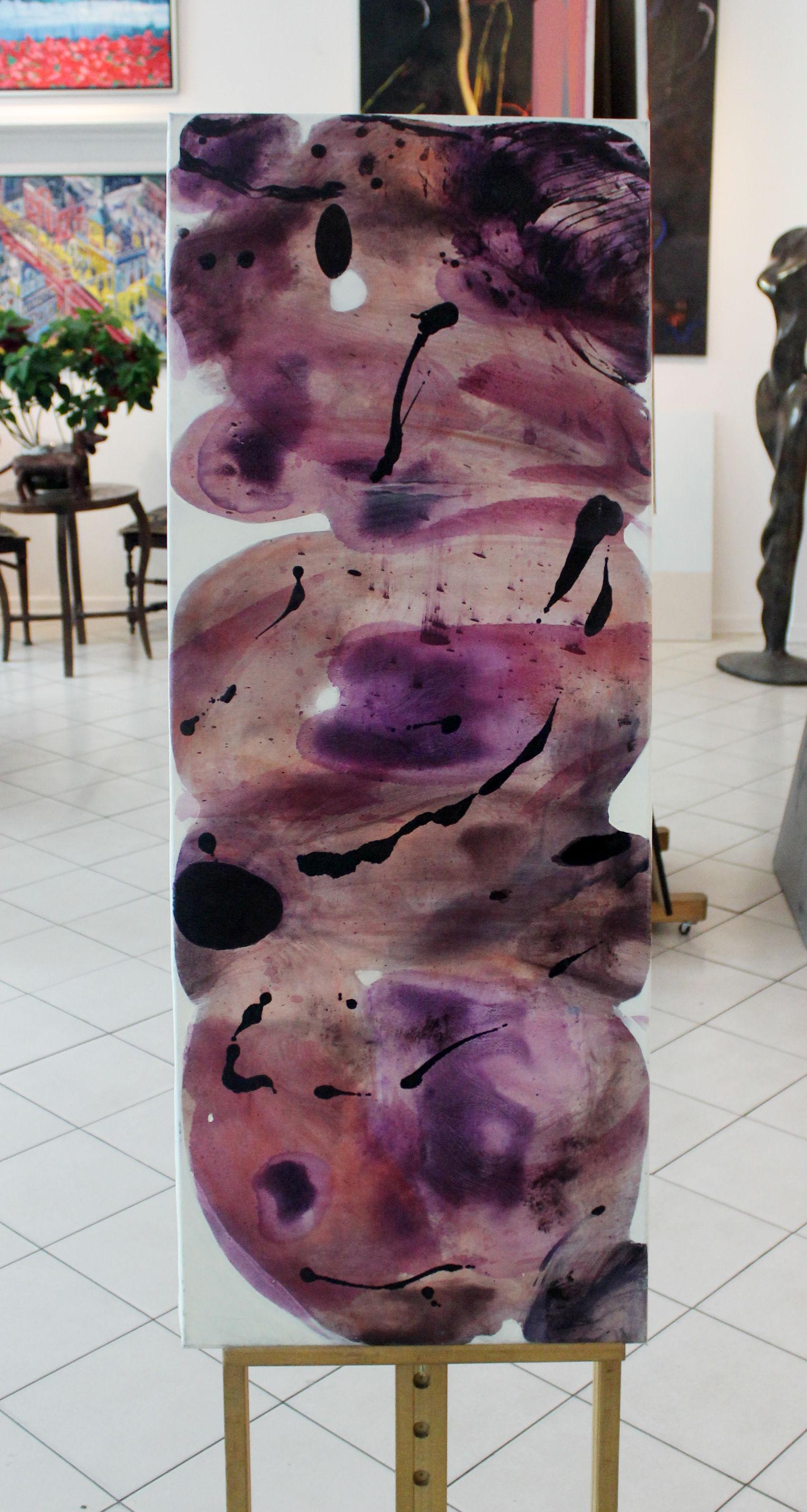 Peinture à l'huile abstraite contemporaine violette, « Early sincerity », XXIe siècle   - Painting de Piotr Butkiewicz
