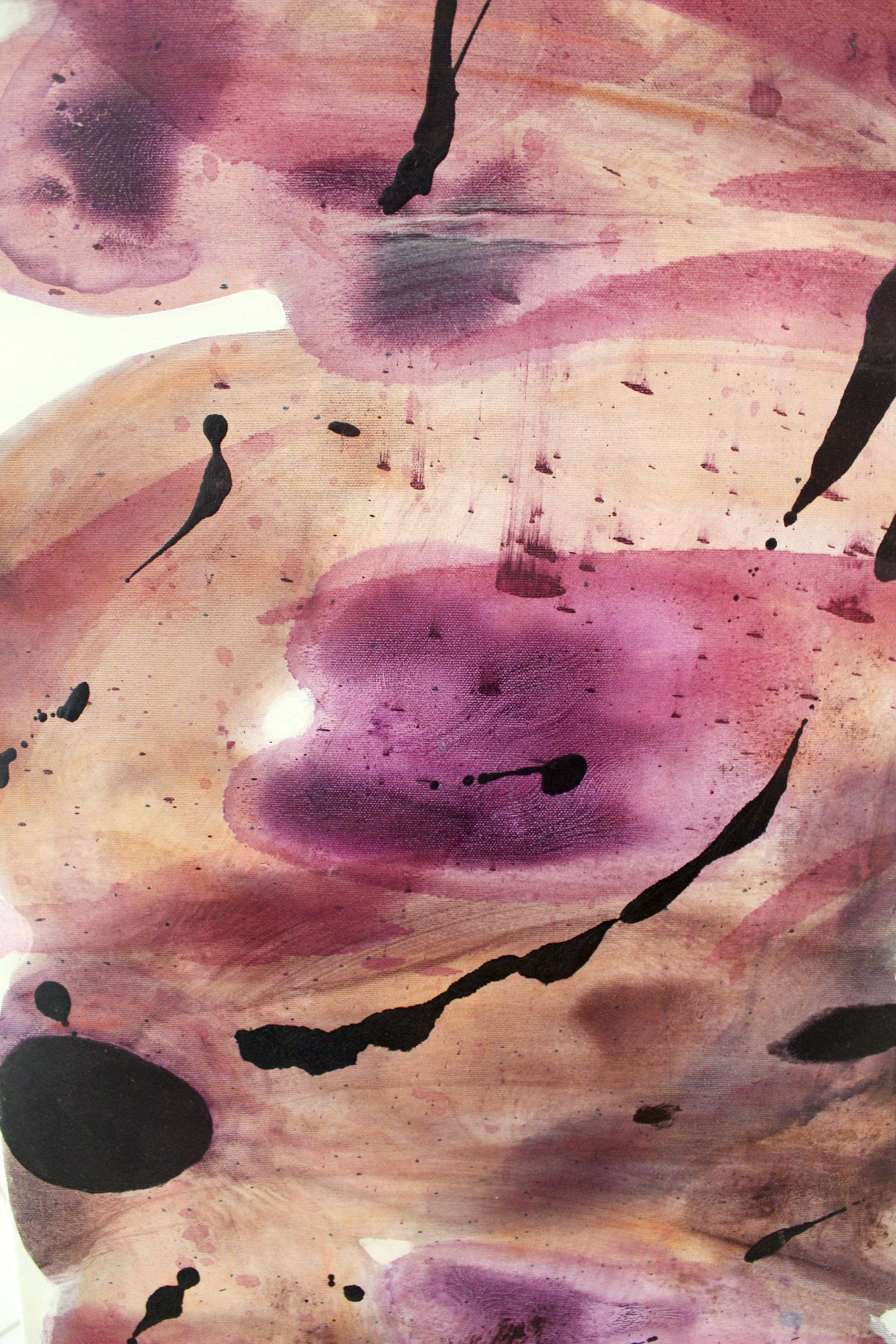 Peinture à l'huile abstraite contemporaine violette, « Early sincerity », XXIe siècle   - Abstrait Painting par Piotr Butkiewicz