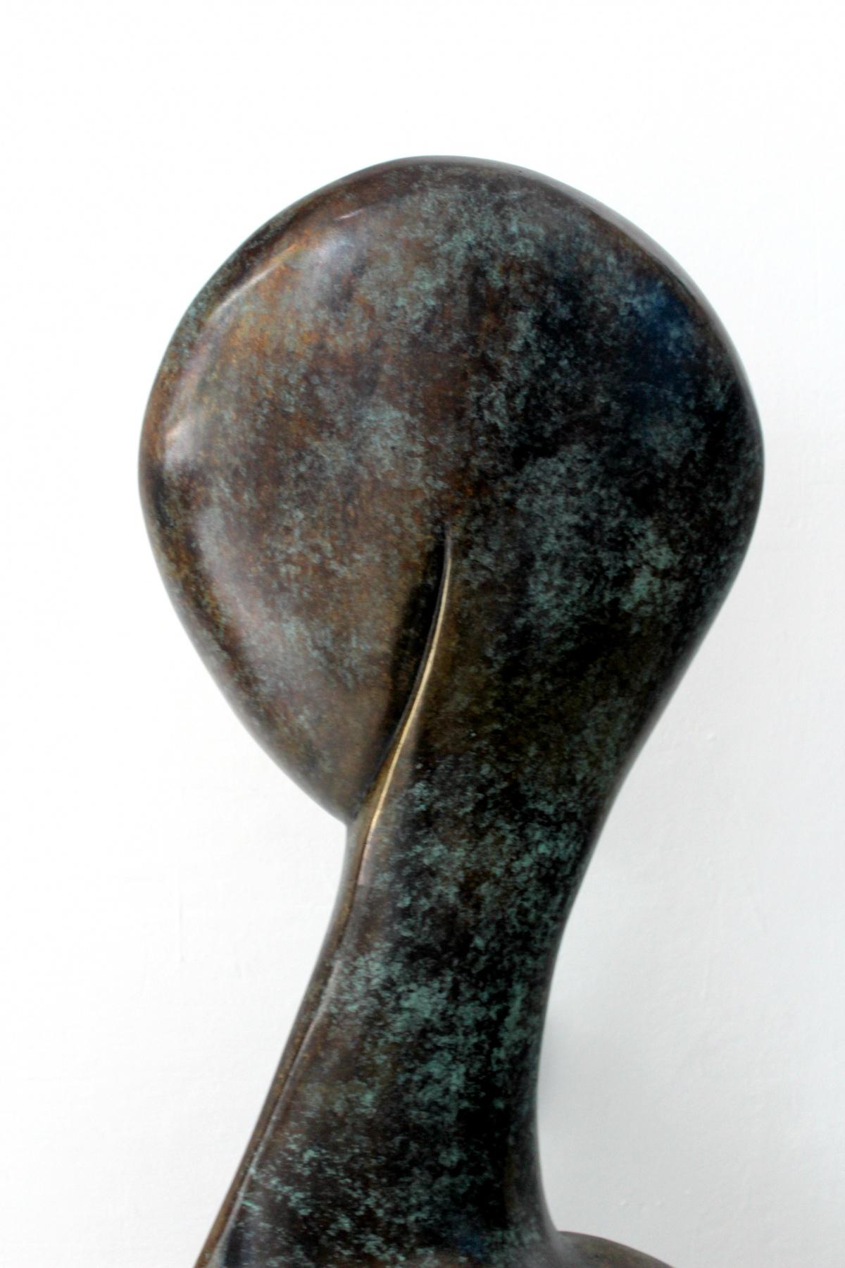 A muse - Contemporary Bronze Sculpture, Abstract, Figurative, Nude - Gold Nude Sculpture by Stanisław Wysocki