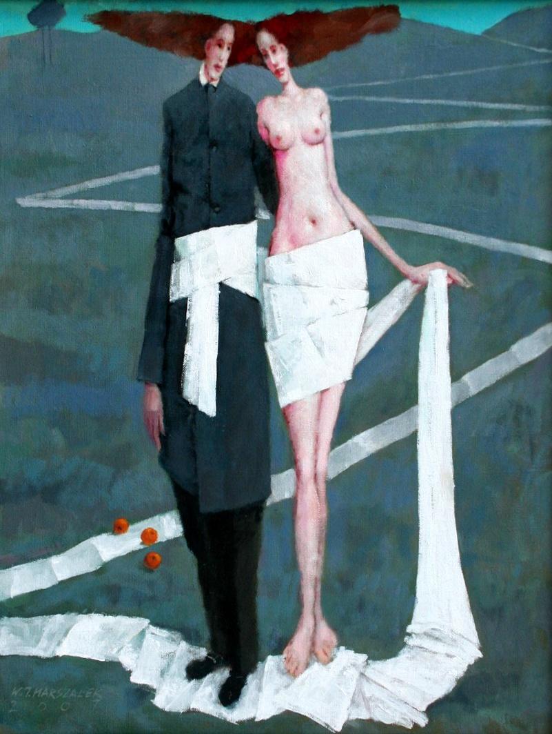 Waldemar Marszałek Nude Painting - A path - XXI century, Contemporary Figurative Oil Painting, Nude, Landscape