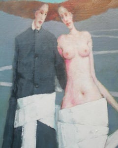 A path - XXI century, Contemporary Figurative Oil Painting, Nude, Landscape